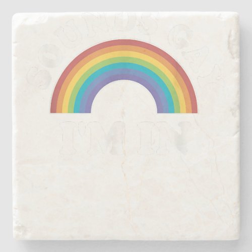 Gay Pride Shirts Men Women LGBT Rainbow Sounds Gay Stone Coaster