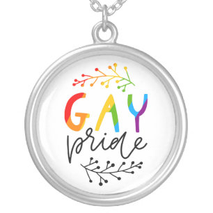 Gay Pride Silver Plated Necklace