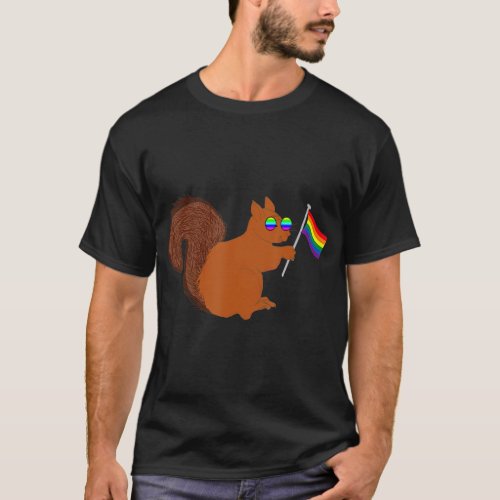 Gay Pride Squirrel Rainbow Rodent Gender LGB T_Shirt