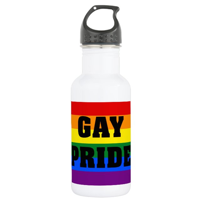 Gay pride stainless steel water bottle (Front)