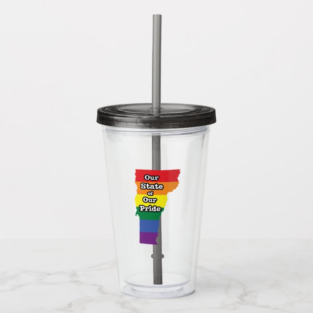Gay Pride State | Vermont Acrylic Tumbler (Front)