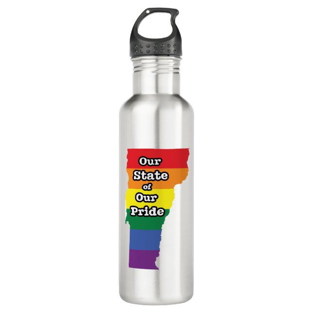 Gay Pride State | Vermont Stainless Steel Water Bottle (Front)