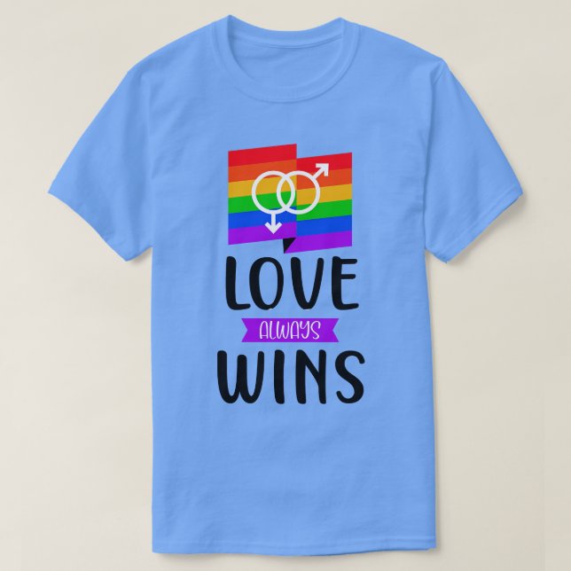 Gay Pride Statement Love Wins LGBT Saying Love T-Shirt (Design Front)