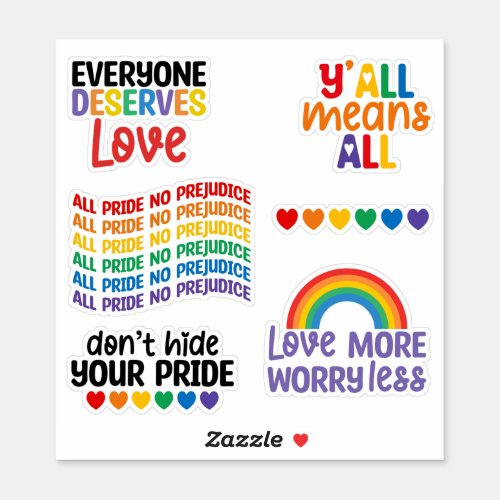 Gay pride sticker sheet