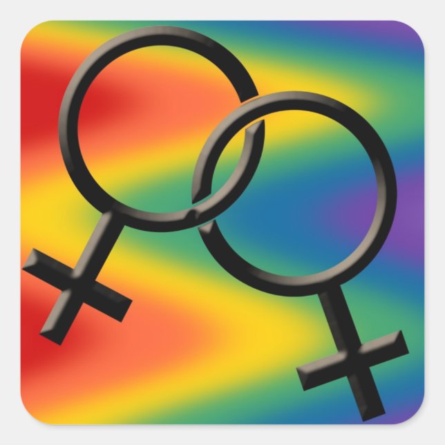 Gay Pride Stickers Same-Sex Lesbian Love Sticker (Front)