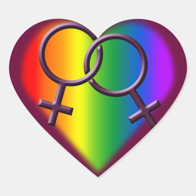 Gay Pride Stickers Same-Sex Lesbian Love Sticker (Front)