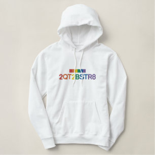 Gay pride Strip Too Cute To Be Straight Embroidered Hoodie