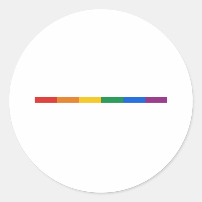 Gay Pride Stripe Classic Round Sticker (Front)