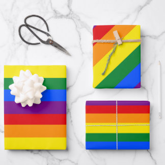 Gay Pride Striped Rainbow Pattern Wrapping Paper Sheets