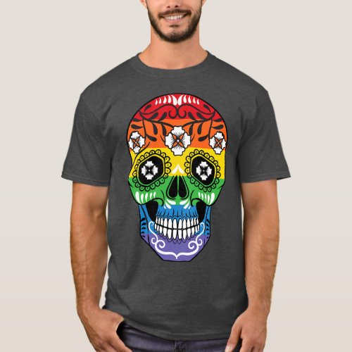 Gay Pride Sugar Skull LGBT Cinco De Mayo  friends T_Shirt
