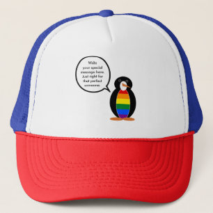 Gay Pride Talking Ms Penguin Personalized  Trucker Hat
