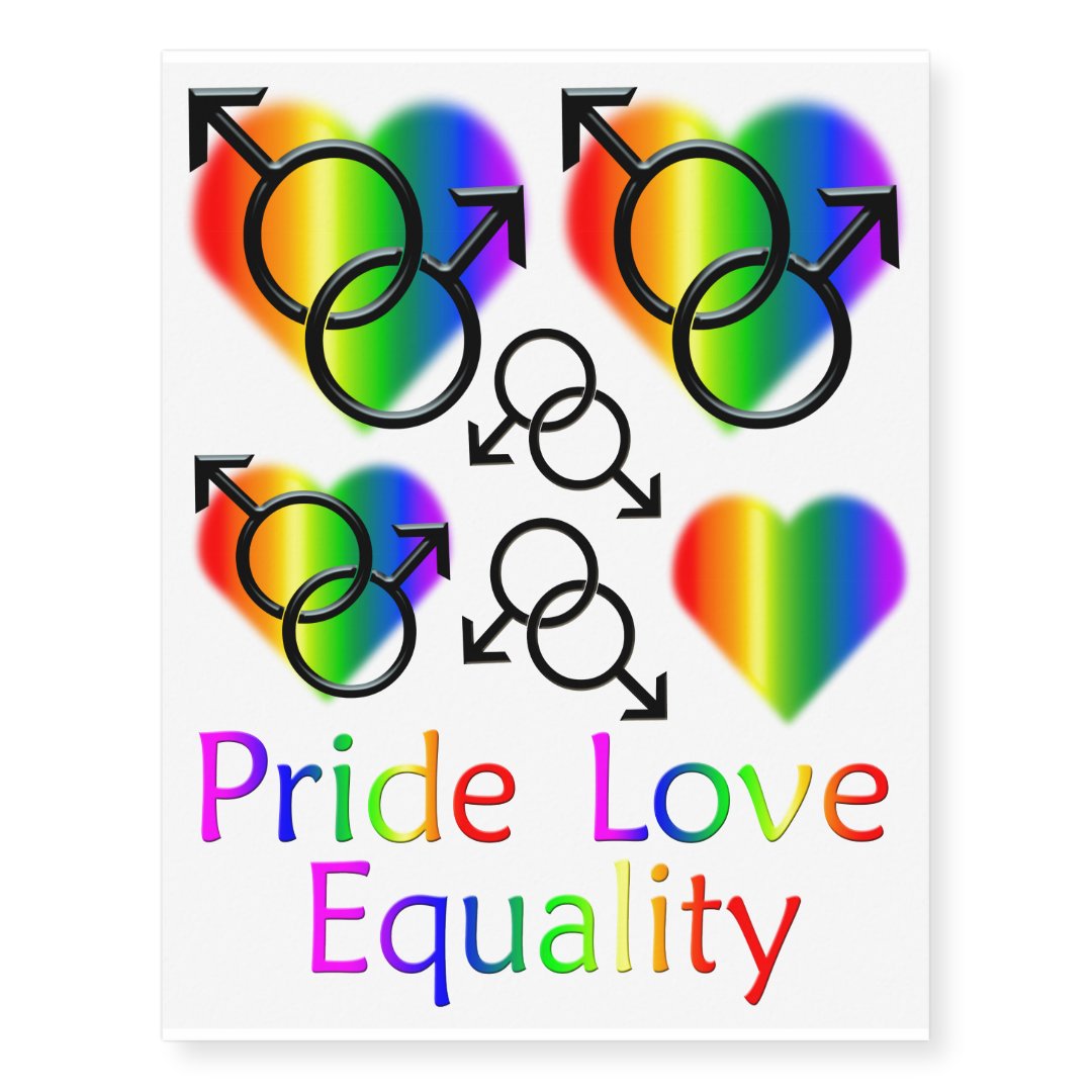 Gay Pride Temporary Tattoo Same Sex Love Skin Art Zazzle 5893