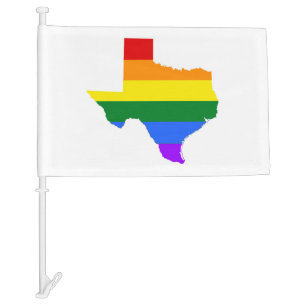 Gay Pride Texas Rainbow Car Flag
