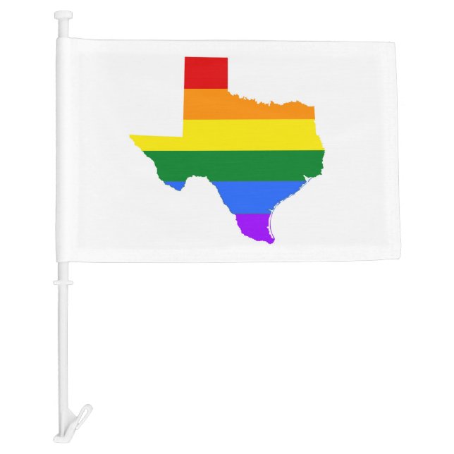 Gay Pride | Texas Rainbow Car Flag (Front)