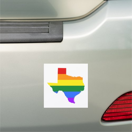 Gay Pride  Texas Rainbow Car Magnet