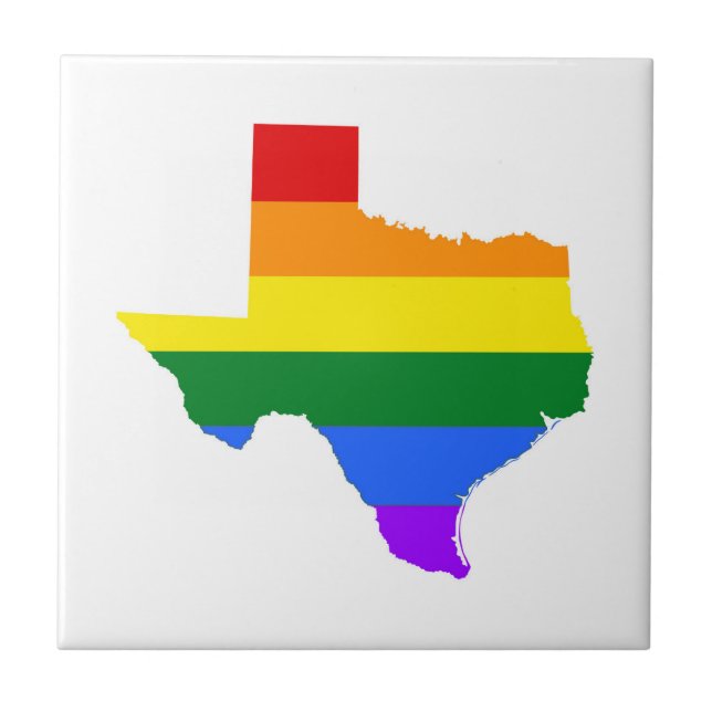 Gay Pride | Texas Rainbow Ceramic Tile (Front)