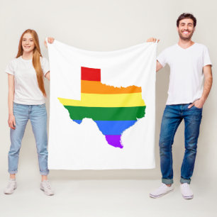 Gay Pride Texas Rainbow Fleece Blanket