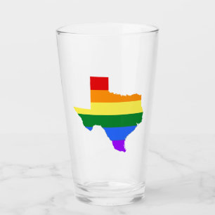 Gay Pride Texas Rainbow Glass