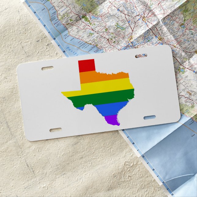 Gay Pride | Texas Rainbow License Plate (In Situ)