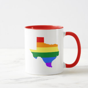 Gay Pride   Texas Rainbow Mug
