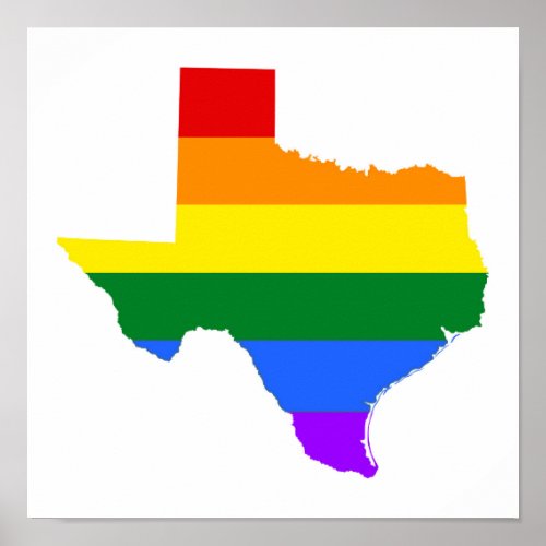 Gay Pride  Texas Rainbow Poster