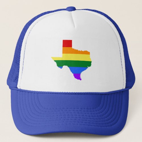 Gay Pride  Texas Rainbow Trucker Hat