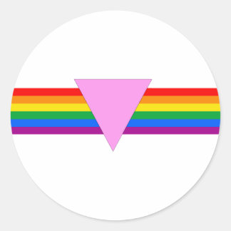 Gay Pride Triangle Design Classic Round Sticker