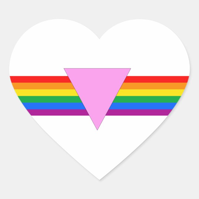 Gay Pride Triangle Design Heart Sticker (Front)