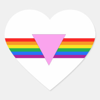 Gay Pride Triangle Design Heart Sticker