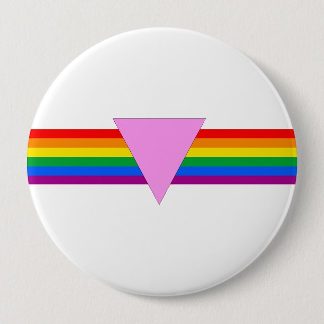 Gay Pride Triangle Design Pinback Button (Front)
