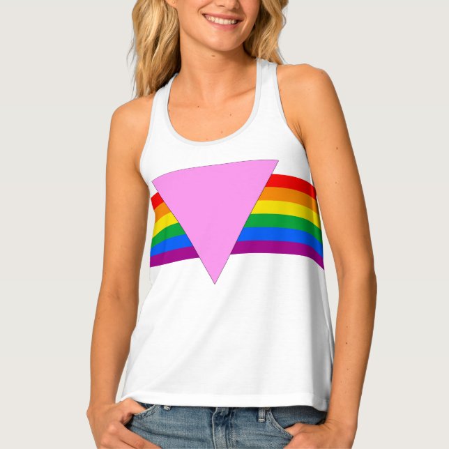 Gay Pride Triangle Design Tank Top (Front)