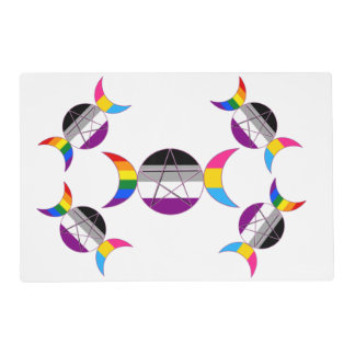Gay Pride Triple Moon Goddess Pentacle Placemat