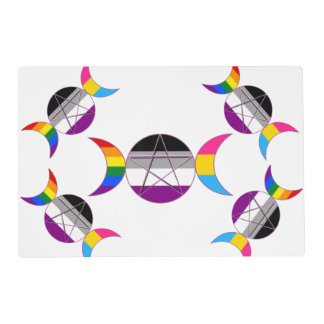 Gay Pride Triple Moon Goddess Pentacle Placemat