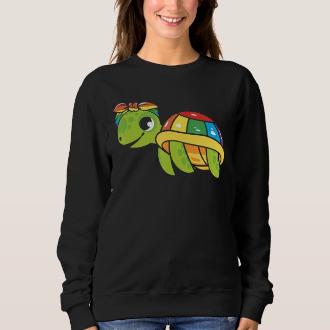 Gay Pride Turtle LGBT Q Cute Animal Rainbow Pride  Sweatshirt (Front)