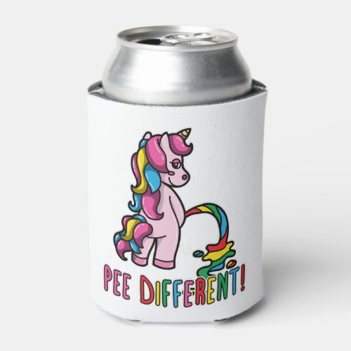 Gay Pride Unicorn Rainbow Flag Pee Different Funny Can Cooler