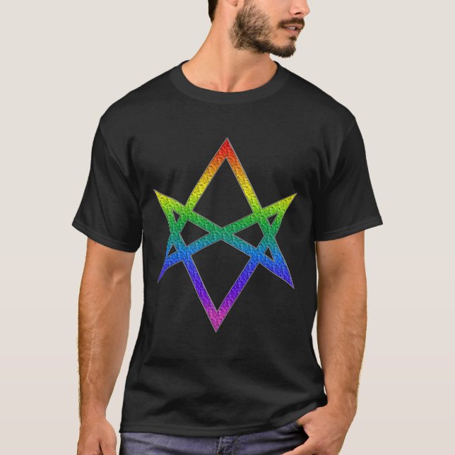 Gay Pride Unicursal Hexagram T-Shirt (Front)