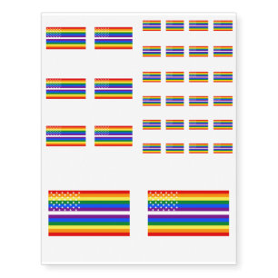 Gay Pride US Flag - 13 Colonies of Gay Pride Temporary Tattoos