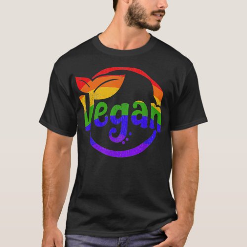 Gay Pride Vegan LGBTQ Rainbow  T_Shirt