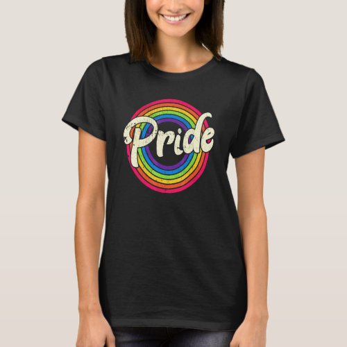 Gay Pride Vintage Lgbt Rainbow Flag Lesbian Bisexu T_Shirt