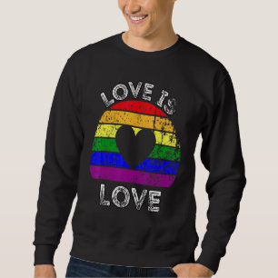 Gay Pride Vintage Rainbow Lgbt Love Is Love 1 Sweatshirt