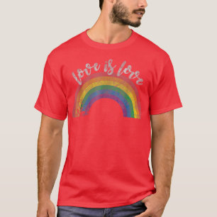 Gay Pride Vintage Rainbow LGBT Love Is Love T-Shir T-Shirt