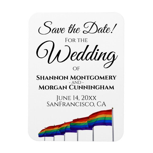 Gay Pride Wedding Save The Date Magnet (Vertical)