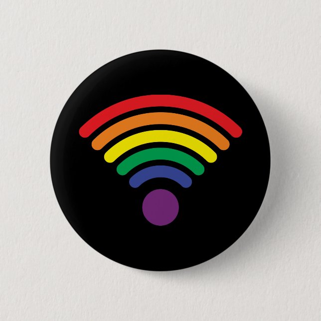 Gay Pride - Wi Fi Pinback Button (Front)