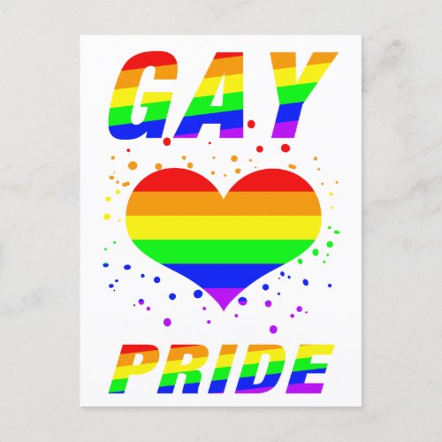 Gay Pride with Heart Postcard