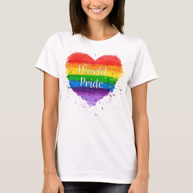 Gay Pride, World Pride Rainbow T-shirt (Front)