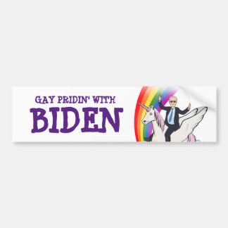 GAY PRIDIN' WITH BIDEN BUMPER STICKER