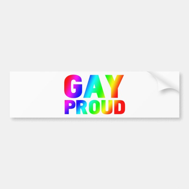 GAY PROUD BUMPER STICKER (Front)