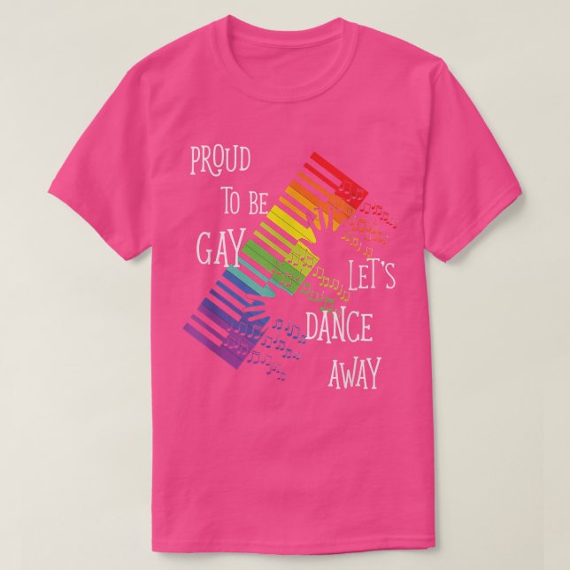 Gay Proud Dance Pride Rainbow Piano  T-Shirt (Design Front)