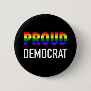 Gay Proud Democrat Button