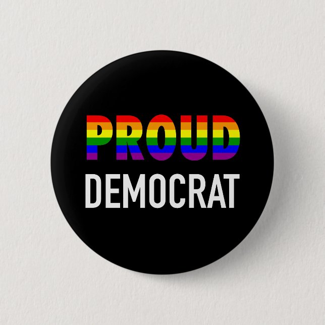 Gay Proud Democrat Button (Front)